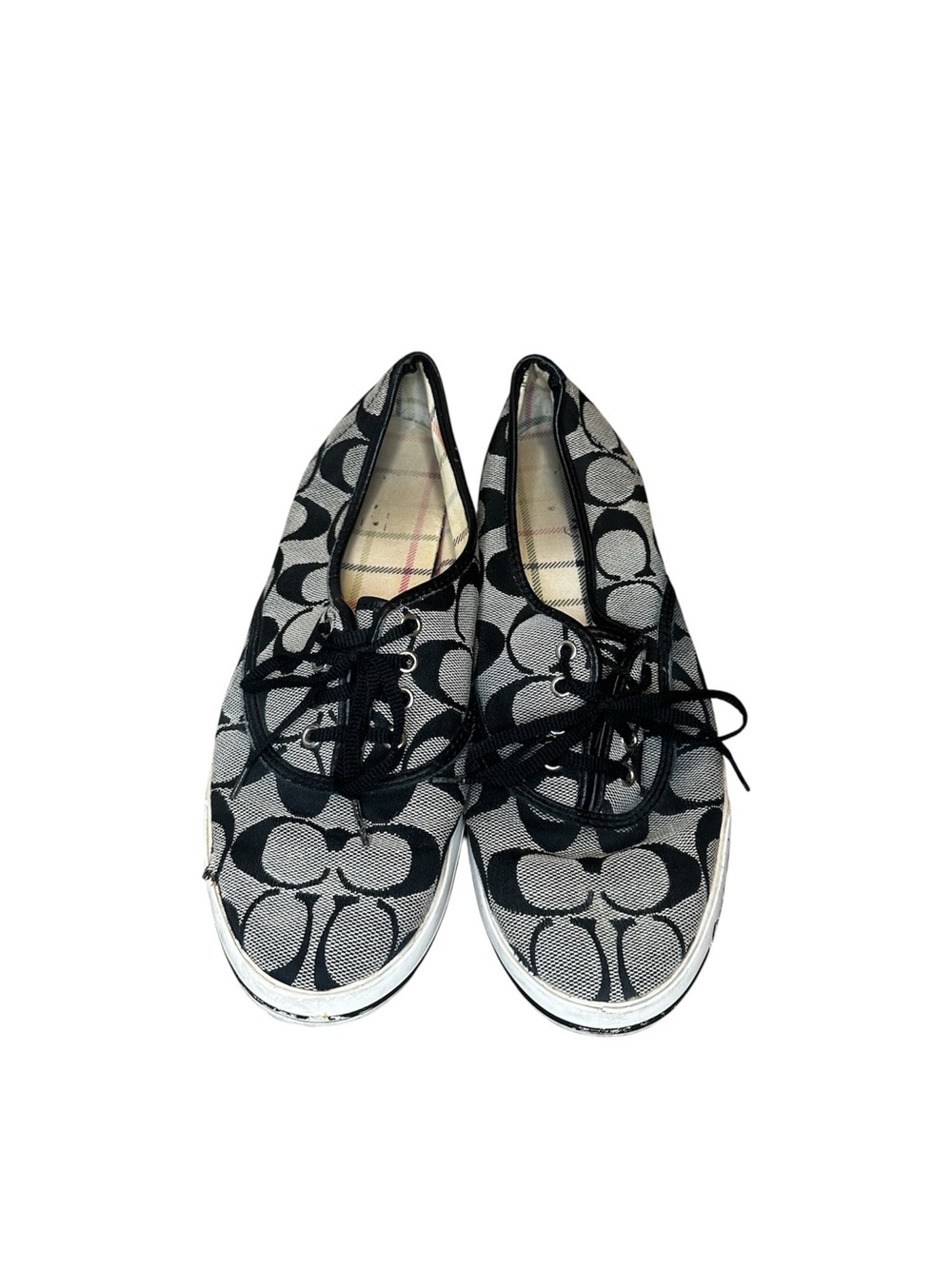 Coach Black & Gray Signature Canvas Lace-Up Sneakers